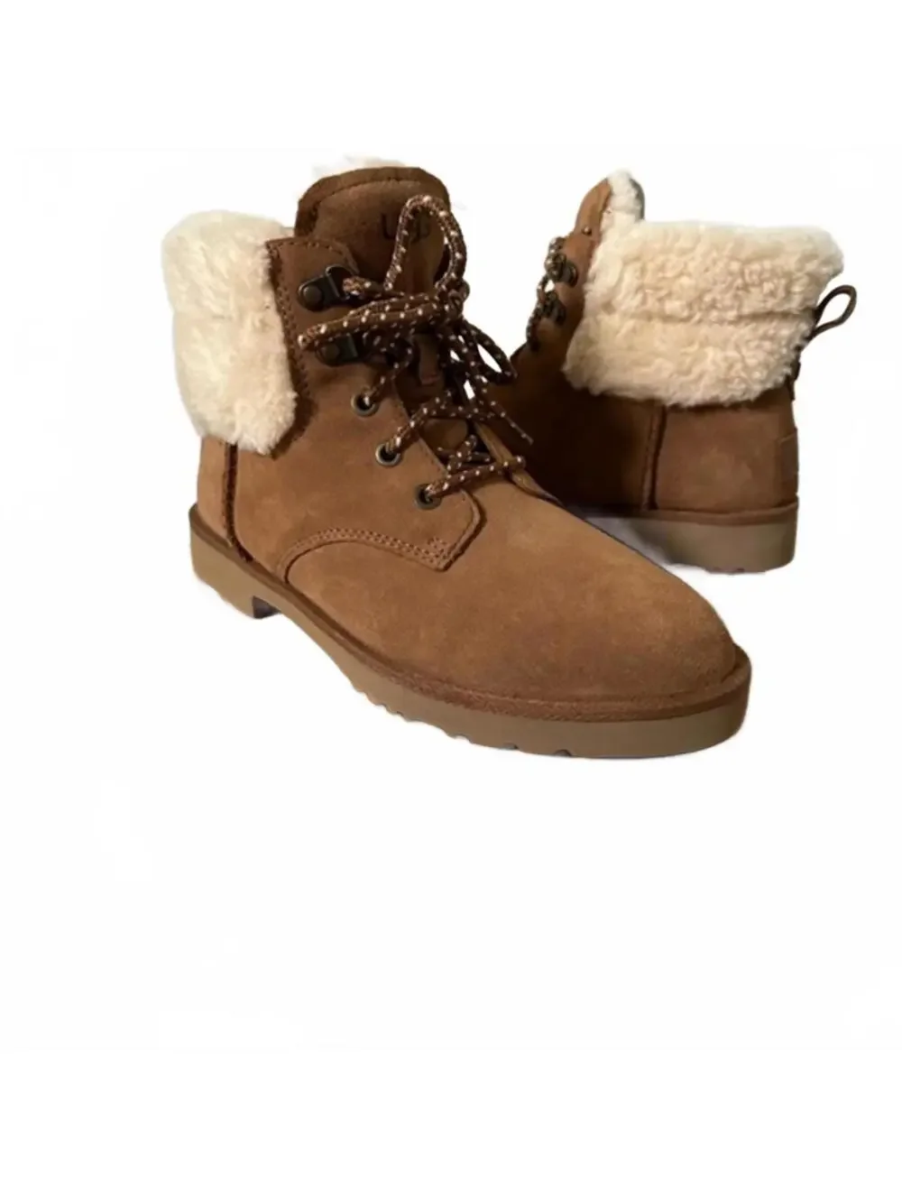 UGG Romely Heritage Lace Up Boot Leather Chestnut Womens 6 US / 37 EU NEW